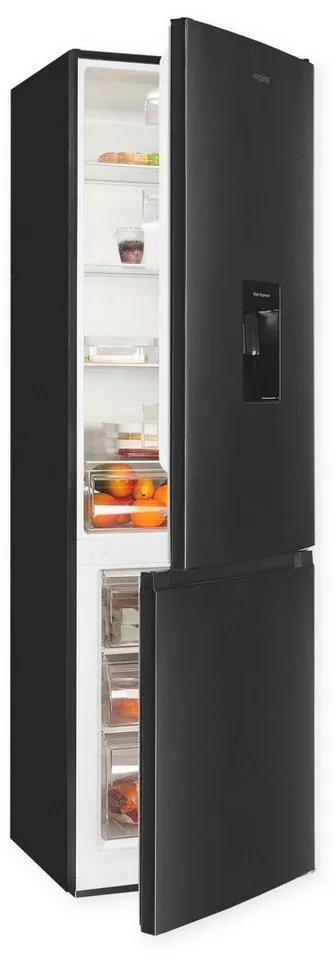 exquisit Kühl-/Gefrierkombination KGC265-70-WS-040E inoxlook-az, 180 cm hoch, 55 cm breit