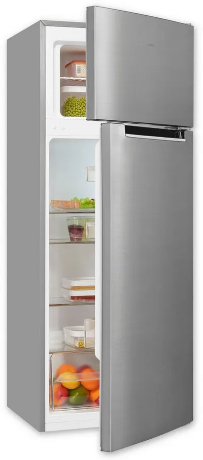 exquisit Kühl-/Gefrierkombination KGC270-45-040E inoxlook, 142,6 cm hoch, 54,5 cm breit