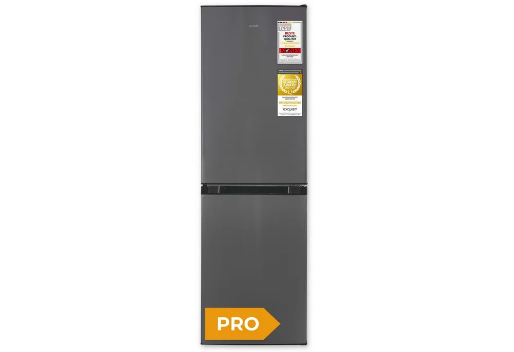exquisit Kühl-/Gefrierkombination KGC5195-65-NF-330E, 157.5 cm hoch, 48.5 cm breit, No-Frost-Technik, LED-Beleuchtung, wechselbarer Türanschlag