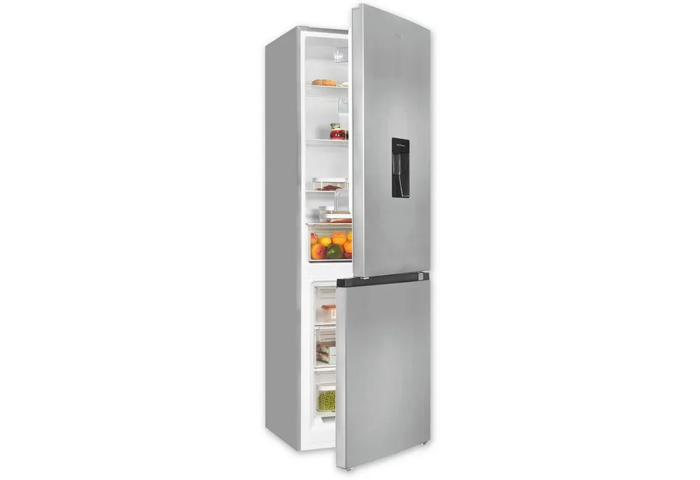 exquisit Kühl-/Gefrierkombination KGC5320-95-E-WS-040C, 185.8 cm hoch, 60 cm breit, Kühlschrank mit Wasserspender, 4-Sterne-Gefrieren, Alarm-Funktion