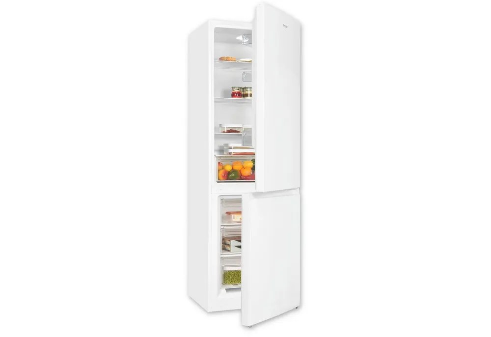 exquisit Kühl-/Gefrierkombination KGC5320-95-E-040C, 185.8 cm hoch, 60 cm breit, verstellbare Glasablagen, optischer Alarm, höhenverstellbare Füße