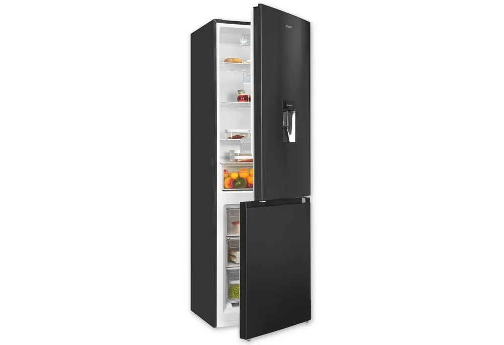 exquisit Kühl-/Gefrierkombination KGC5320-95-E-WS-040C, 185.8 cm hoch, 60 cm breit, Kühlschrank mit Wasserspender, 4-Sterne-Gefrieren, Alarm-Funktion