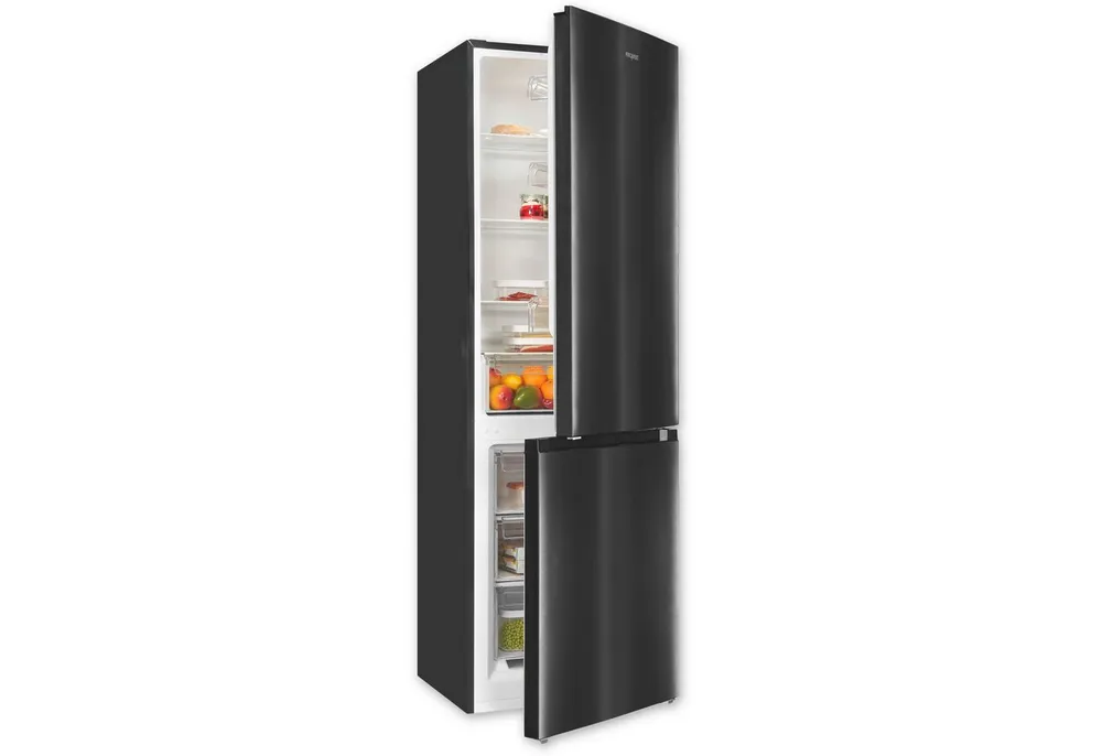 exquisit Kühl-/Gefrierkombination KGC5320-95-E-040C, 185.8 cm hoch, 60 cm breit, verstellbare Glasablagen, optischer Alarm, höhenverstellbare Füße