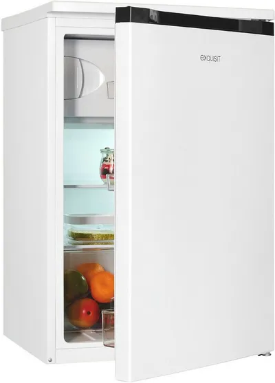 exquisit Kühlschrank KS15-4-051C weiss, 84,5 cm hoch, 54,9 cm breit, Flexibel & geräumig: 107 L Mini-Kühlschrank mit 4-Sterne Gefrierfach