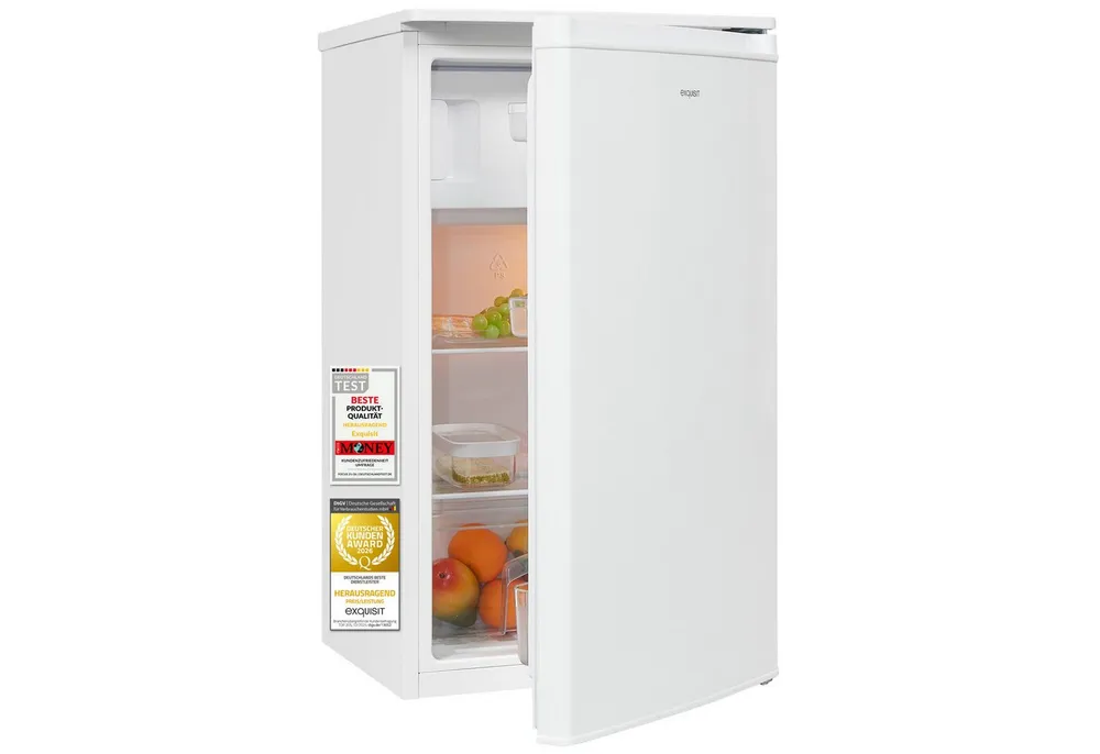 exquisit Kühlschrank KS5117-3-040E, 85 cm hoch, 48 cm breit, LED, Türanschlag wechselbar, Gemüsefach, Temperaturregelung