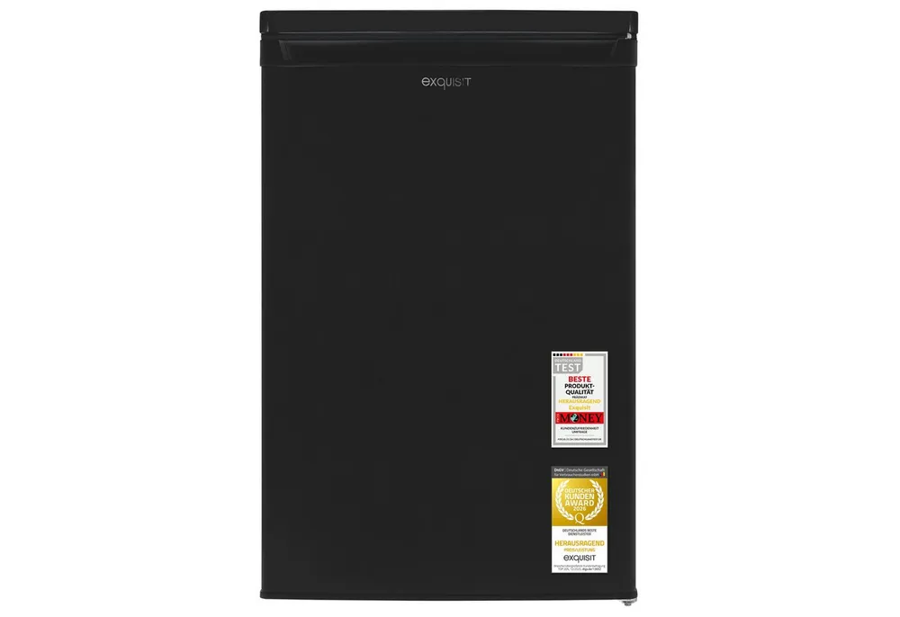 exquisit Kühlschrank KS516-4-E-040E, 85 cm hoch, 56 cm breit, 109 l Nutzinhalt, LED Beleuchtung, 40 dB Geräusch, Geräuschklasse C