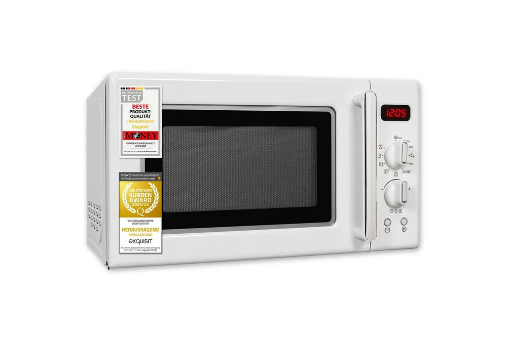 exquisit Mikrowelle, Grill, Mikrowelle, 20,00 l, attraktives Retro-Design mit praktischer Grillfunktion und Display