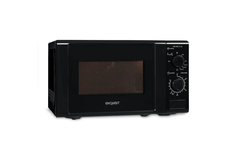 exquisit Mikrowelle MW 802, Mikrowelle, 20,00 l, 20 Liter, 25,5 cm Drehteller, inkl. Timer, einfach Bedienung, 700 Watt