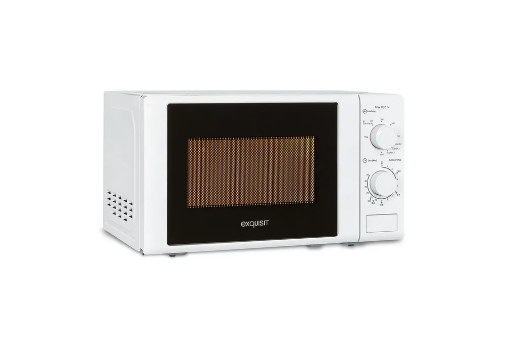 exquisit Mikrowelle MW 802, Mikrowelle, 20,00 l, 20 Liter, 25,5 cm Drehteller, inkl. Timer, einfach Bedienung, 700 Watt