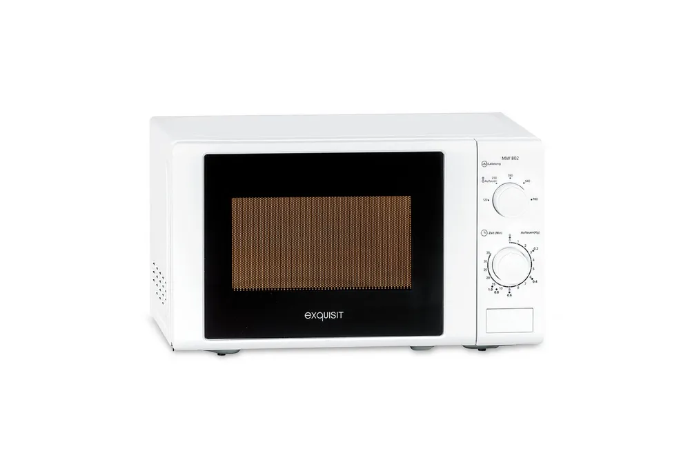 exquisit Mikrowelle MW 802, Mikrowelle, 20,00 l, 20 Liter, 25,5 cm Drehteller, inkl. Timer, einfach Bedienung, 700 Watt