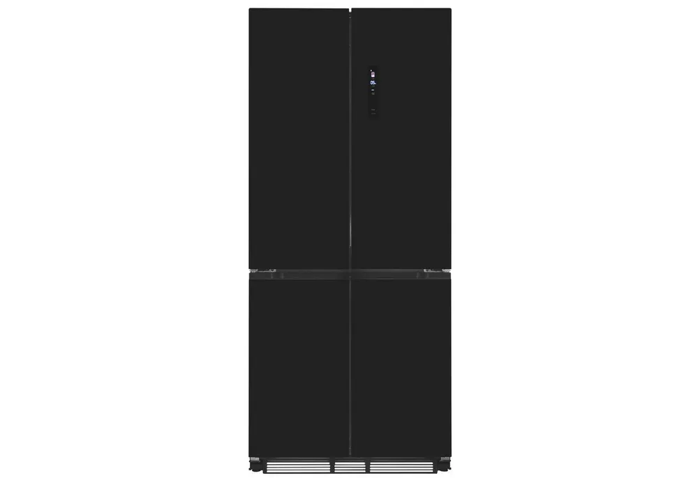 exquisit Multi Door EMD470-170-200E schwarz-glas, 193 cm hoch, 84 cm breit, Nie mehr abtauen – No-Frost & Umluft für perfekte Kühlung