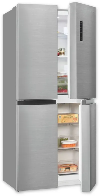 exquisit Multi Door MD365-125-040D inoxlook, 180 cm hoch, 79 cm breit, Kein Abtauen nötig: 362 L No-Frost Kühl-Gefrier-Kombi mit LED