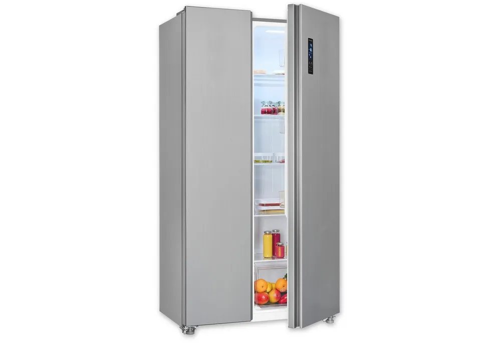exquisit Side-by-Side SBS546-040E, 177 cm hoch, 90 cm breit, verstellbare Glasablage, No-Frost, elektronische Temperaturregelung