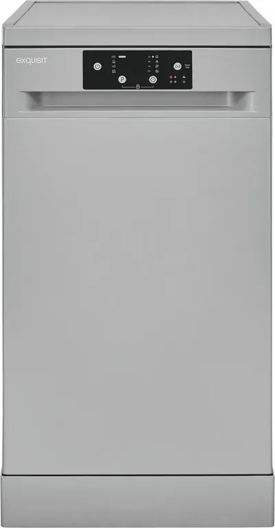 exquisit Standgeschirrspüler 9109 GSP9109-451D silber, 10 l, 9 Maßgedecke, 9 Maßgedecke, 4 Programme, LED, Besteckkorb