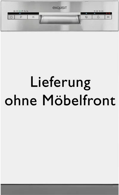 exquisit teilintegrierbarer Geschirrspüler EGSP1009-EB-030E, 9 Maßgedecke, Kompakt und ideal für kleine, schmale Nischen, kleine(Single)Haushalte
