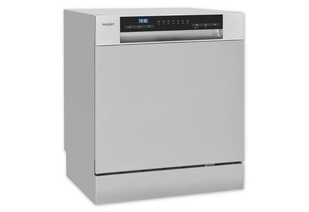 exquisit Tischgeschirrspüler GSP5508-030D, 8 l, 8 Maßgedecke, 8 Maßgedecke, 8 Liter, Auto-Door-Open, Startzeitvorwahl, Kompakt