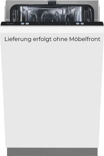exquisit vollintegrierbarer Geschirrspüler 1009 EGSP1009-E-450D schwarz, 10 l, 9 Maßgedecke, 9 Maßgedecke & flüsterleise 49 dB – stark und angenehm ruhig