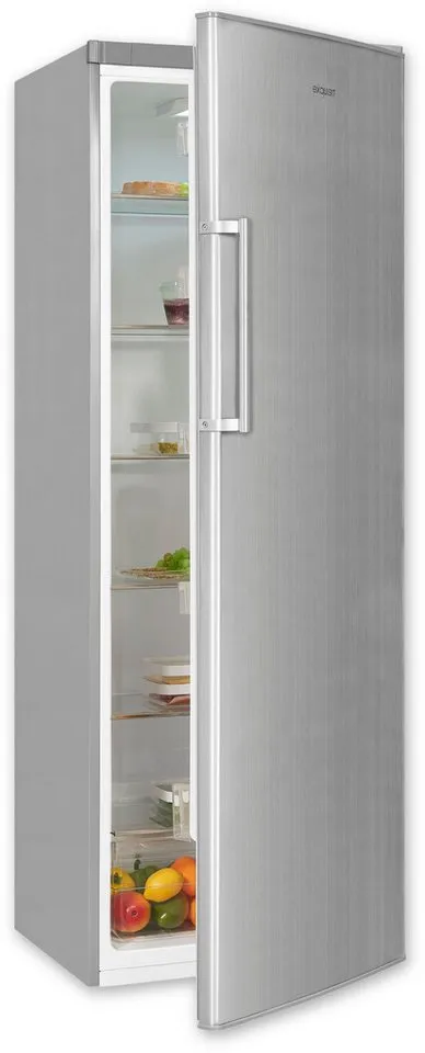 exquisit Vollraumkühlschrank KS350-V-H-040D inoxlook, 171,5 cm hoch, 60 cm breit, 330 L Kühlschrank: flexibel, geräumig & sparsam