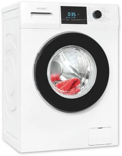 exquisit Waschmaschine WA9214-340A, 9 kg, 1400 U/min, AquaStop-Vollwasserschutz, Trommelreinigung für sauberen Innenraum