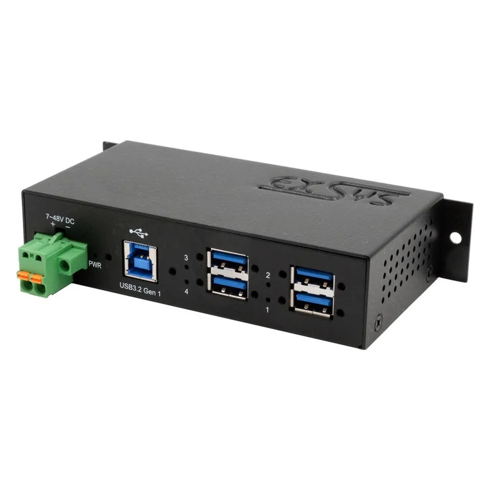 Hub EXSYS 4 Ports 5000 Mbit/s USB 3.2 Gen 1 EX-1185HMVS-2 Metall Schwarz 1