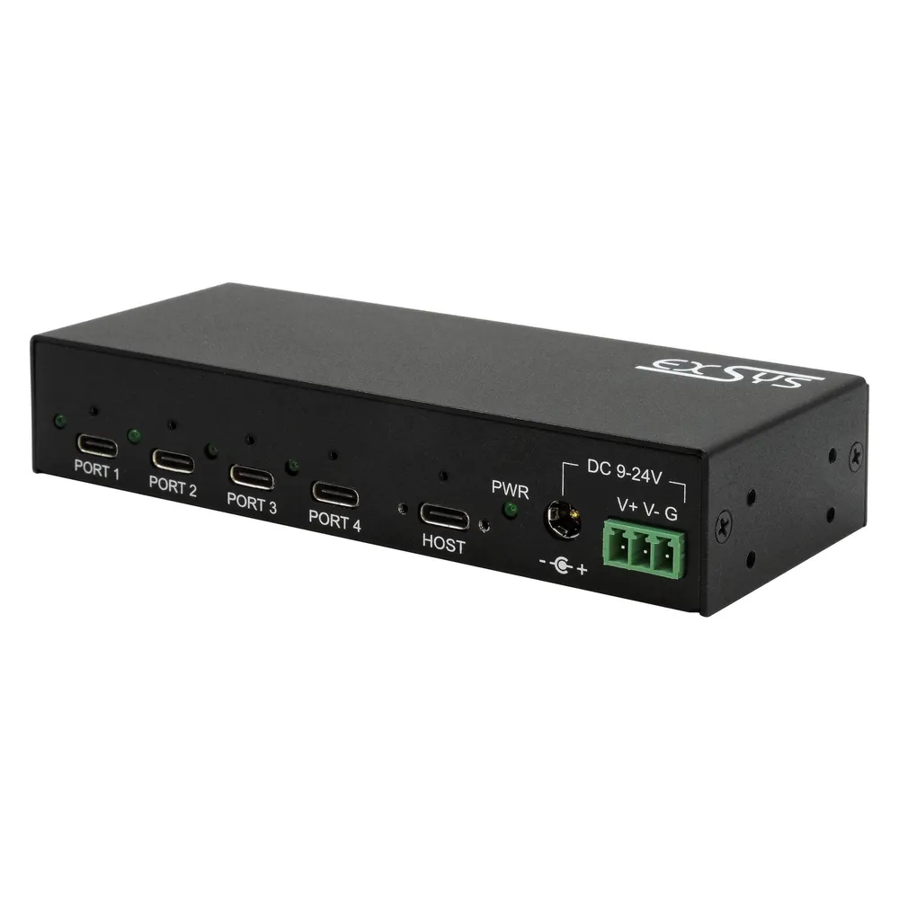 Exsys Industrial USB 3.2 Gen 2x1 Hub 4-Port (USB-C, 4 Ports)