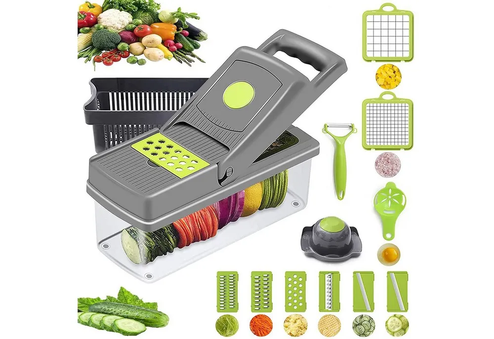 Faizee Möbel Gemüseschneider Gemüseschneider Mandoline Gemüsehobel 13 in 1 Multifunktion Schneider