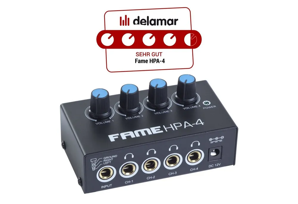 FAME Kopfhörerverstärker (Kopfhörerverstärker, 4-Kanal Stereo, Audio HPA-4, Bühne und Studio)
