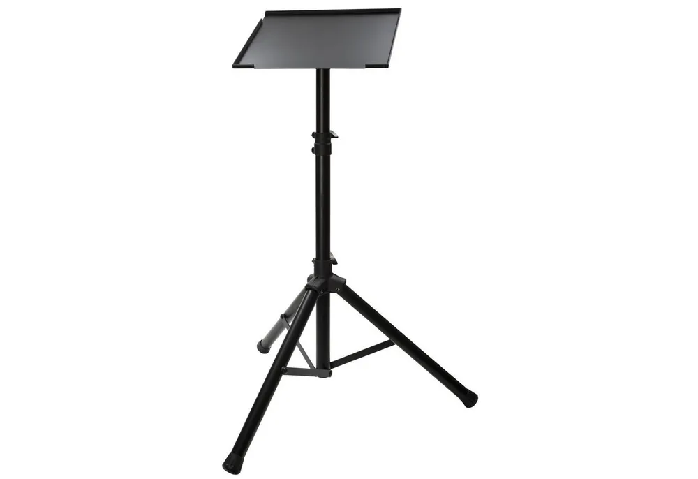 FAME Laptop-Ständer, (Audio LS-13 Laptop Stand Robustes Dreibein-Laptopstativ Höhenverstellbar Schwenkbare Auflageplatte Einfache Montage Ideal für Laptops bis 13 Zoll Schwarz, DJ-Möbel, Laptop Stands, Laptop Stand, Laptopstativ, Höhenverstellbar, Schwenkbare)
