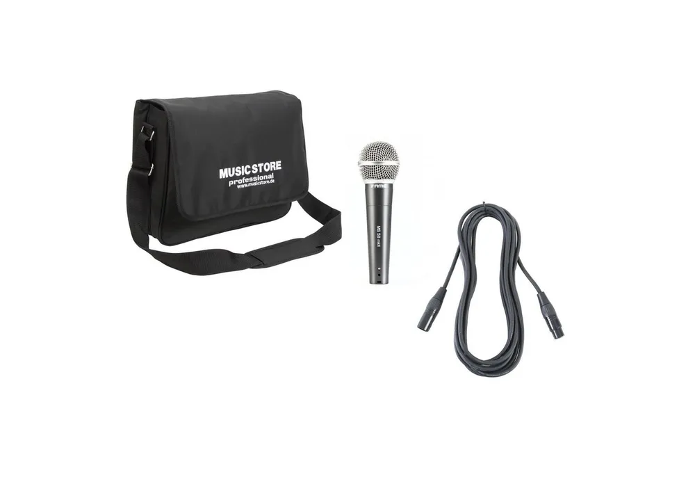 FAME Mikrofon (Audio MS 58 MKII Dynamisches Gesangsmikrofon Set inkl. Kabel und Tasche Niere 50-14000 Hz Handmikrofon Klemme), Audio MS 58 MKII, Dynamisches Gesangsmikrofon, Handmikrofon