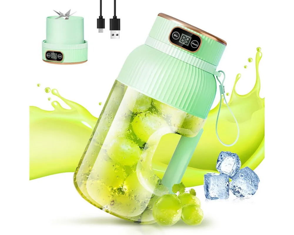 FANNOU Handmixer Tragbarer Mixer, Smoothie Maker to go, Blender, 1200ml Becher, 78 W, Leistungsstarker Mini Standmixer, Kabellos & Wiederaufladbar