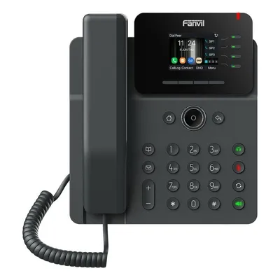 Fanvil IP-Telefon, 4 PoE-Leitungen, LCD-Display, Gigabit-Ethernet, Schwarz