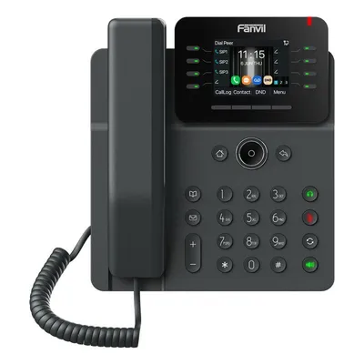 Fanvil Gigabit IP-Telefon, 12 Leitungen, LCD-Freisprecheinrichtung, PoE, Wandhalterung, Schwarz