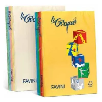 Favini Le Cirque Inkjet-Papier Blau, Grün, Elfenbein, Rosa, Gelb