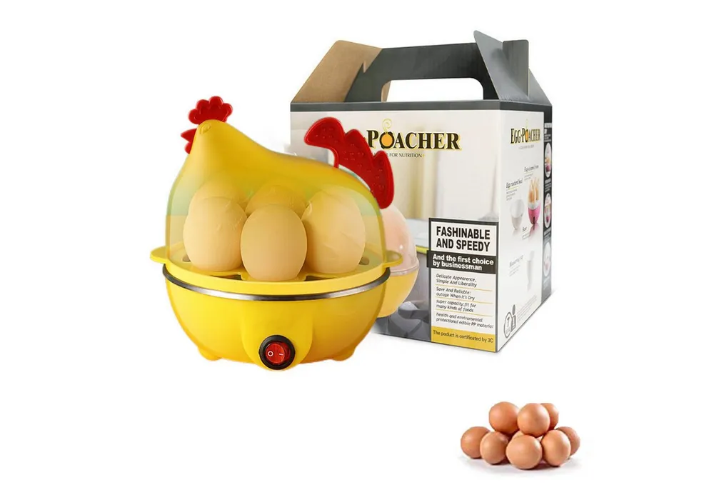 feinlux Eierkocher Mini-Multifunktions-Eierkocher, Anzahl Eier: 7 St., 350 W, Automatische Abschaltfunktion, Wiederverwendbar und waschbar