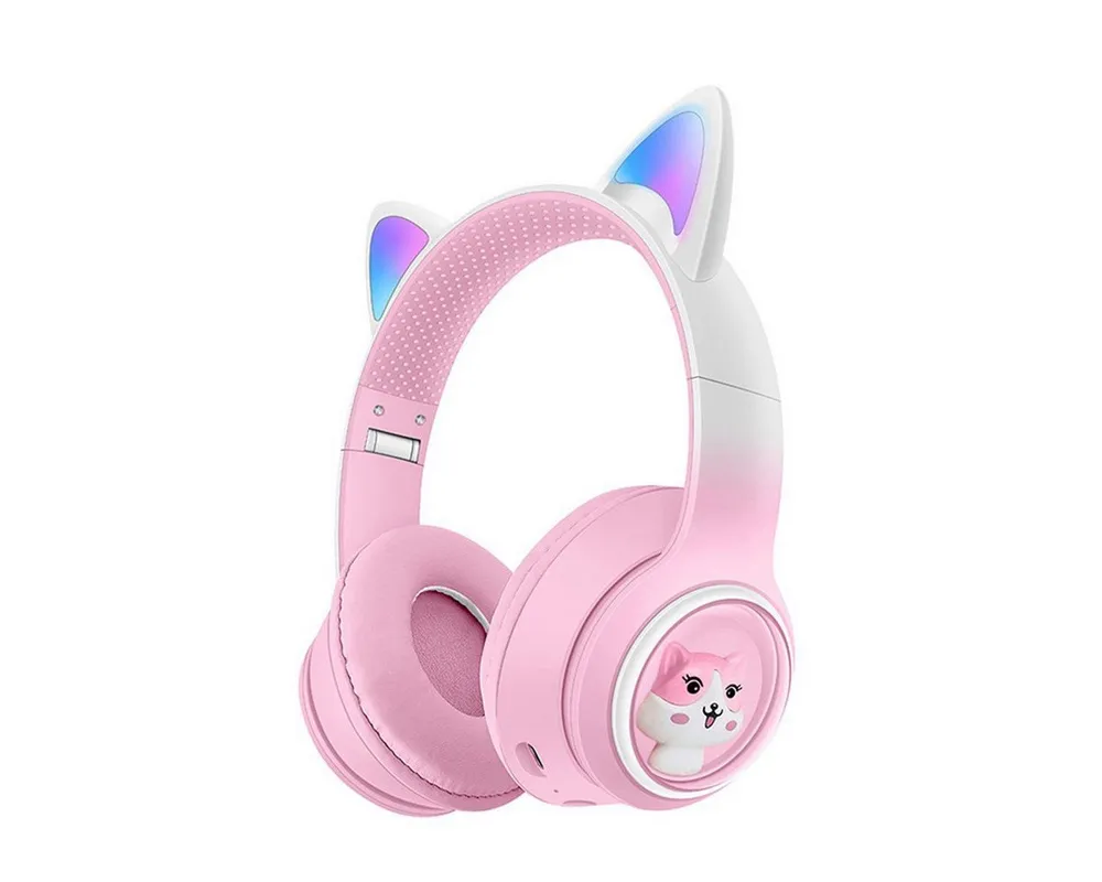 feinlux Überkopf-Bluetooth-Kopfhörer Kopfhörer (Bluetooth 5.3, Farbige LEDs, eingebautes Mikrofon, FM, Kopfhörer)