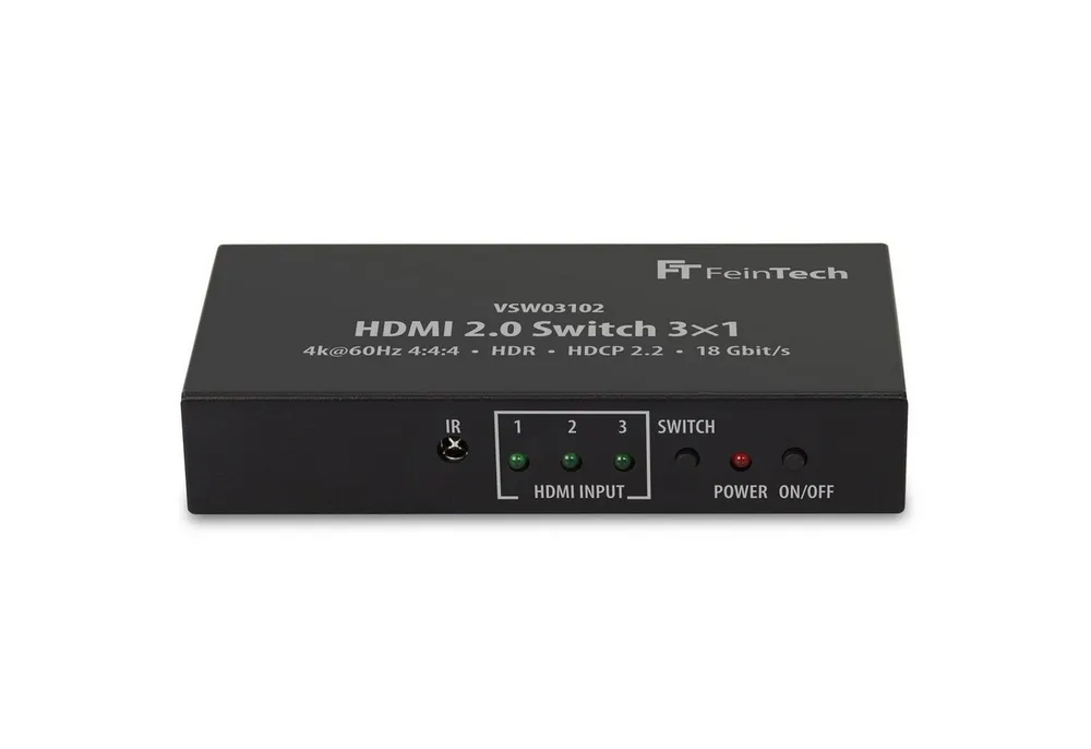 FeinTech Audio / Video Matrix-Switch VSW03102 HDMI Switch 3x1, Automatische Umschaltung