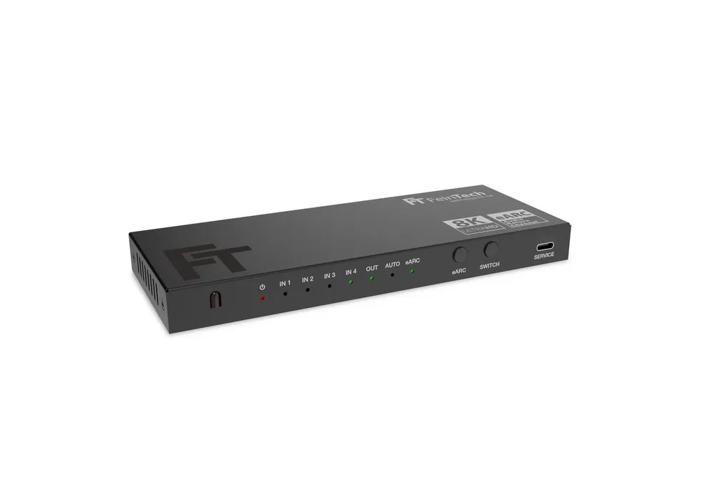 FeinTech HDMI-Splitter FeinTech AX340 HDMI 2.1 eARC Pass Switch 4 In 1 Out für eARC Soundbar, unterstützt 4K 120Hz & 8K