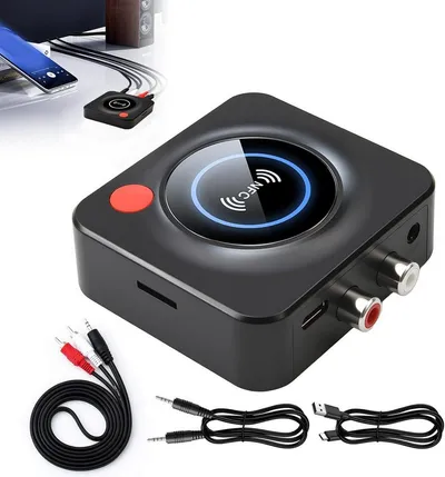 FELIXLEO Bluetooth 5.1 Audio Empfänger HiFi NFC AUX Cinch TF Bluetooth-Adapter