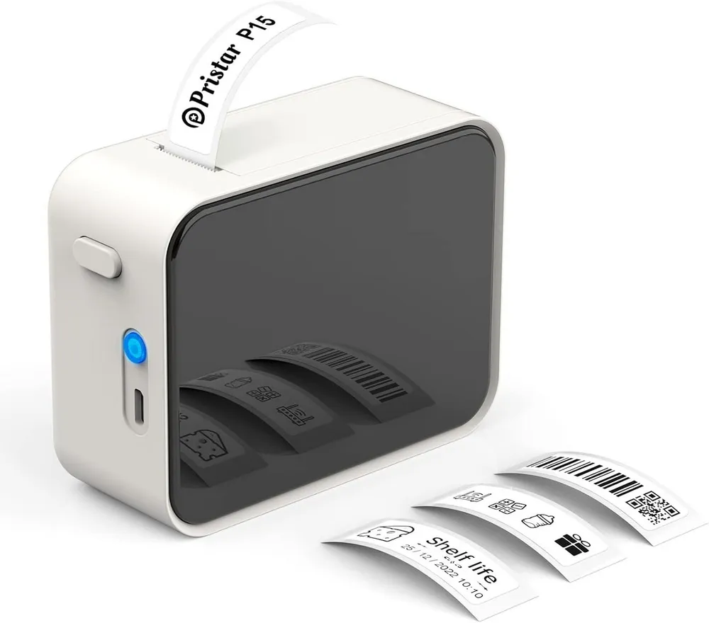 FELIXLEO Etikettiergeraet Bluetooth Beschriftungsgeraet Aufladbar Weiss Bondrucker