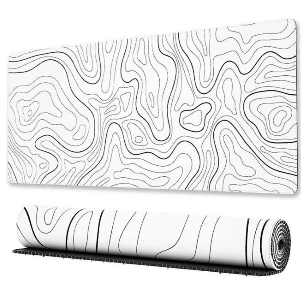 FELIXLEO Gaming Mauspad Gaming-Mauspad mit genähten Kanten, 80x30/90x40cm, Weiß (1-St)