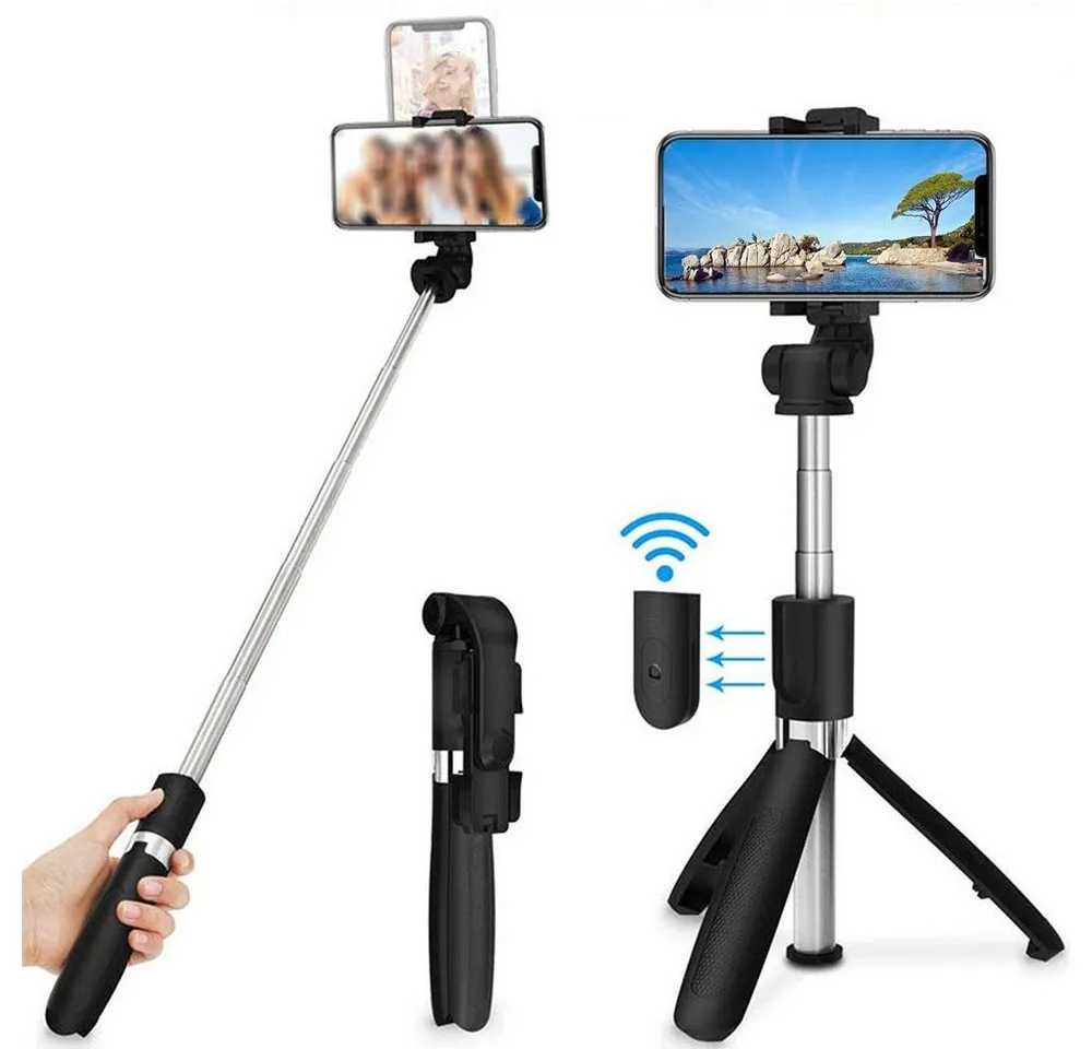 FELIXLEO Handy-Halterung Bluetooth Selfie-Stick Stativ Erweiterbar Stange Smartphone-Halterung, (1-tlg)