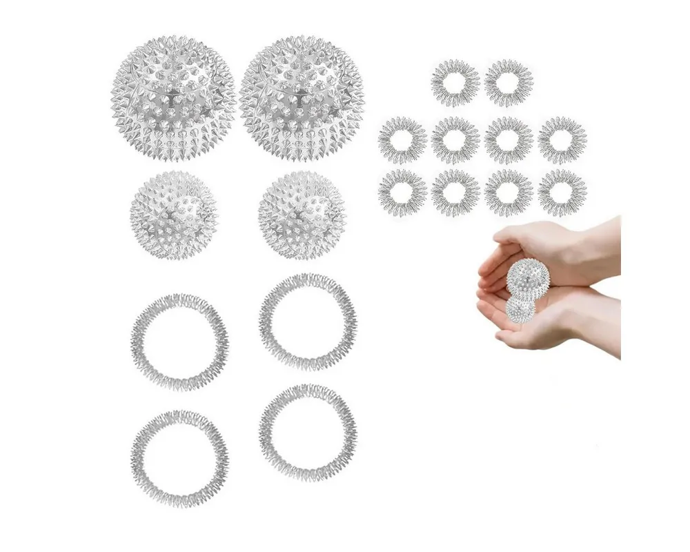 FELIXLEO Massageball 4 Stück Igelball Massageball Set mit Akupressurringen, 1-tlg.