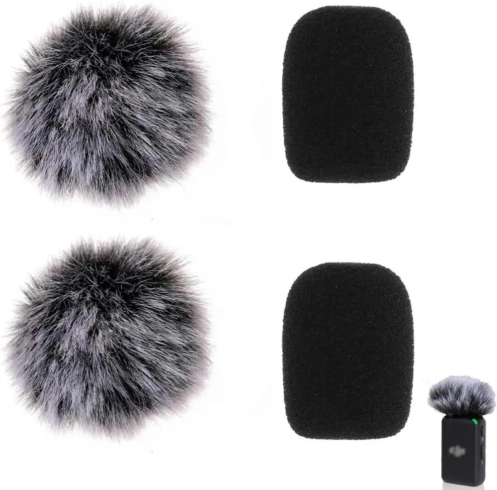 FELIXLEO Mikrofon Lavalier Mikrofon Windschutz 4 Stück Fell Windschutz Popfilter Studio (4-tlg)