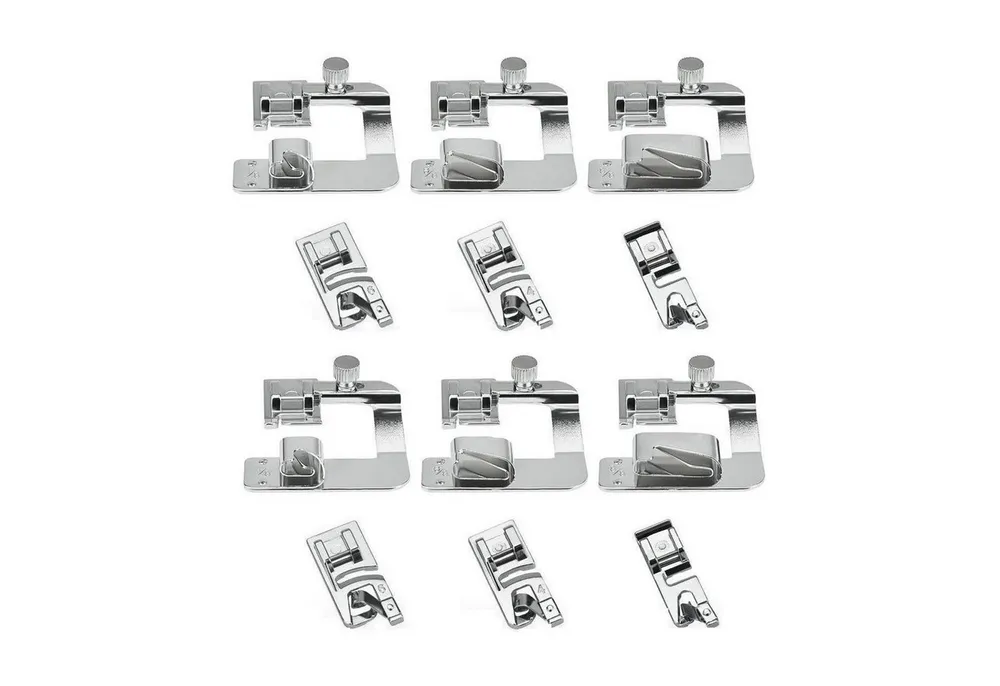FELIXLEO Nähmaschine Nähfüsse Edelstahl Nähmaschine Saumfuß Saumfuss Silber