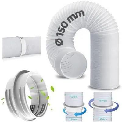 FELIXLEO Staubsaugerzubehörtasche Abluftschlauch Klimageraet 200cm mit Adapter 130mm Klimaanlage (1-tlg)