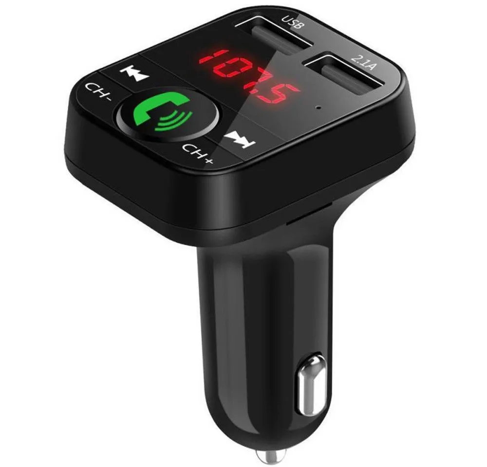 FELIXLEO Zigarettenanzünder-Verteiler FM Transmitter KFZ Dual USB Bluetooth Auto Ladegerät Handy (1-St)