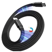 240W USB FLAT MAGNETIC Lade- & Datenkabel 1,5m, USB-C, schwarz