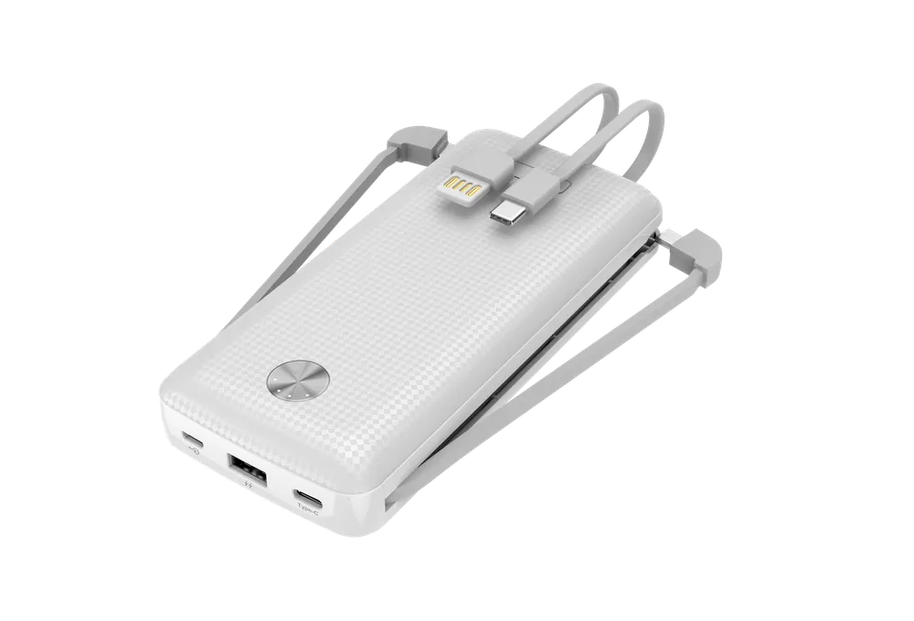 Powerbank Carbon 20.000 weiß
