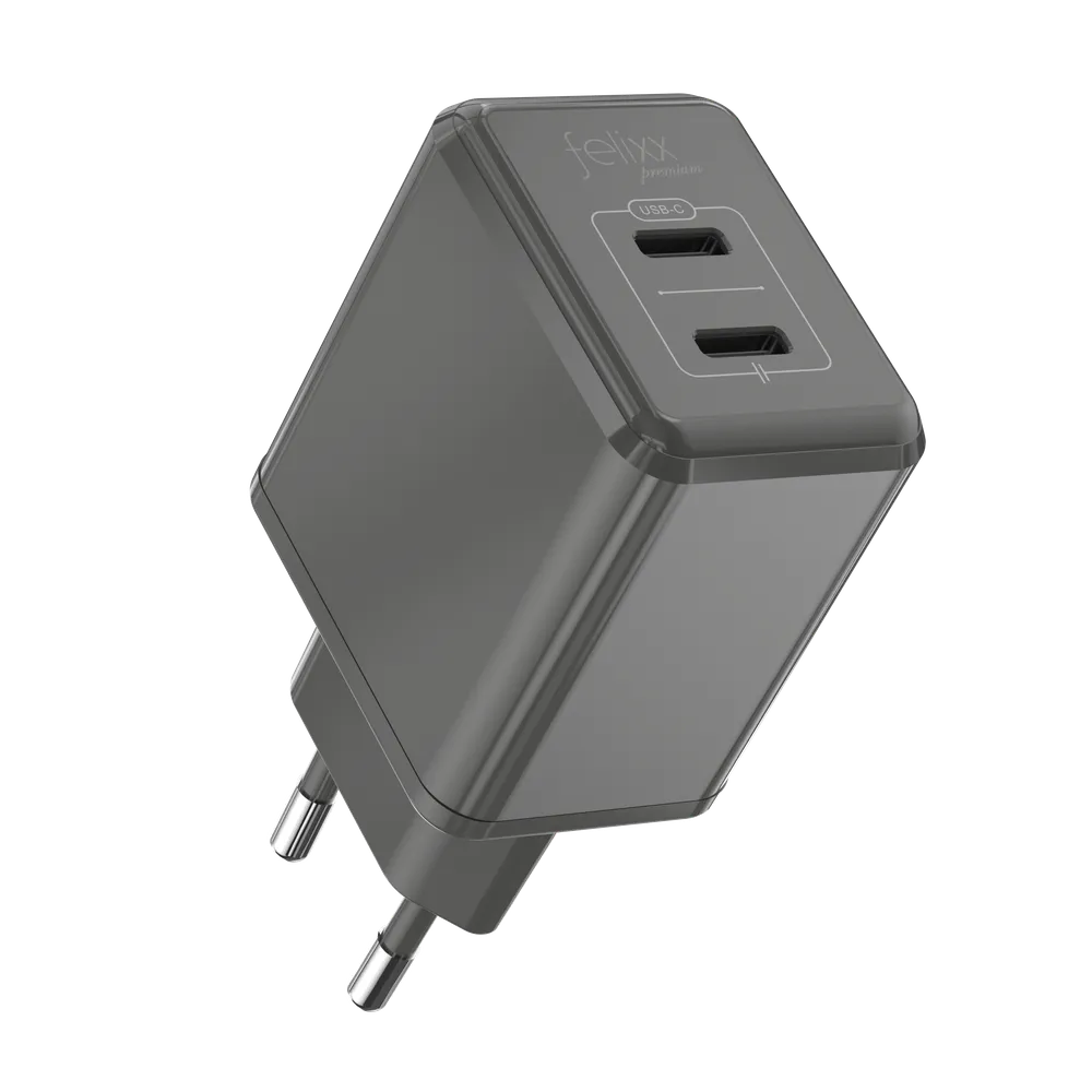 Premium 30W Schnelllader mit Power Delivery (PD) 2 Ports - Space Grey