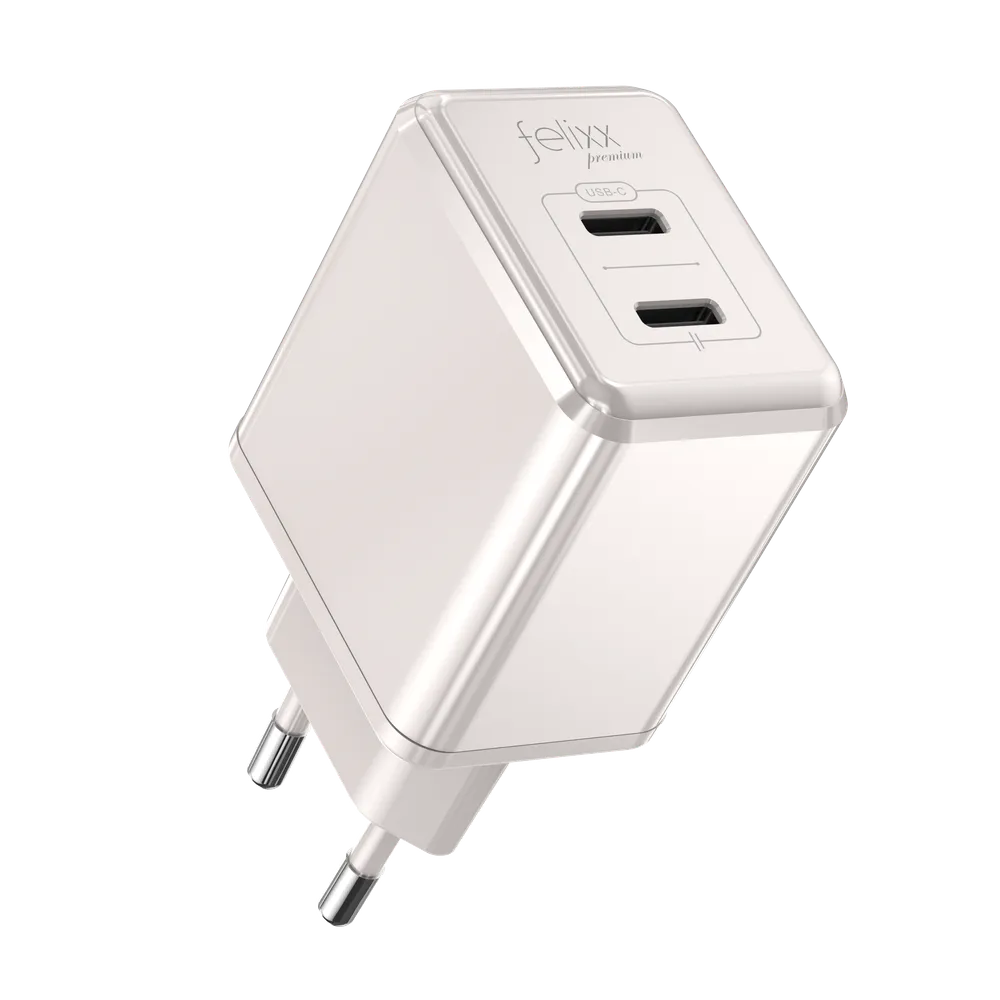 Premium 30W Schnelllader mit Power Delivery (PD) 2 Ports - Perlmut Weiß